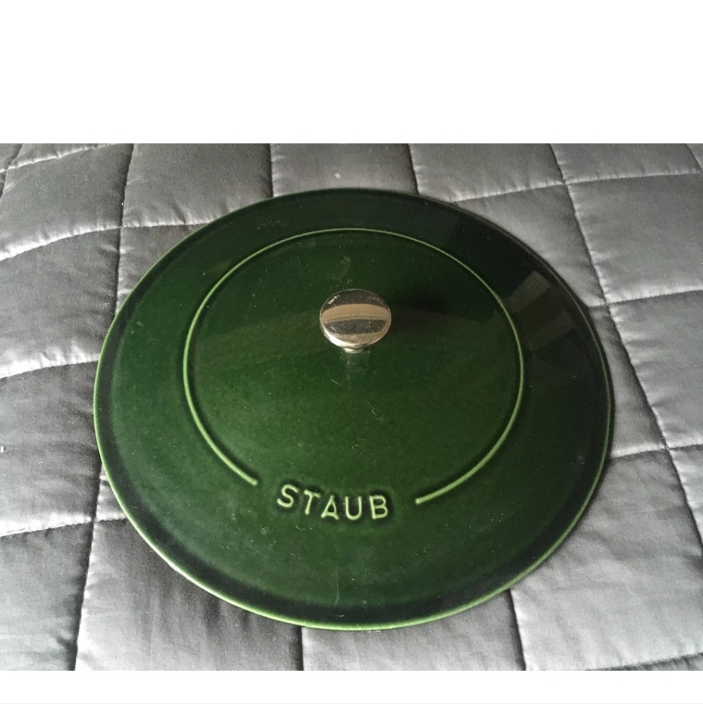 Staub Dark Green Enameled Cast Iron Dutch Oven LID ONLY 11”  Size 28
